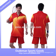 Personalizado seco fit fitness badminton jerseys atacado para homens e mulheres